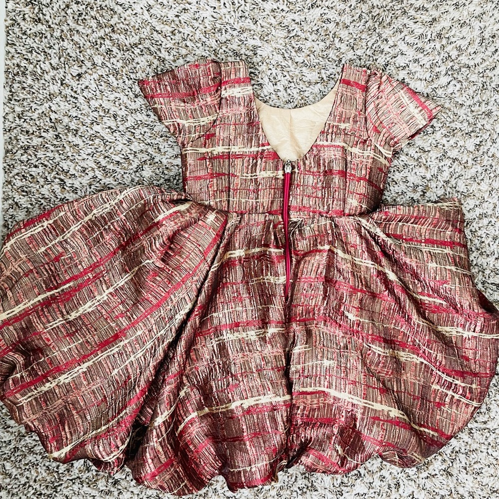 African Multi print Embroidery Dress - Picture 5 of 6